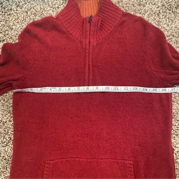 ExOfficio Women’s Light Fleece Red Sweater in Sz M 1/4 Zip Pullover - Picture 7 of 10